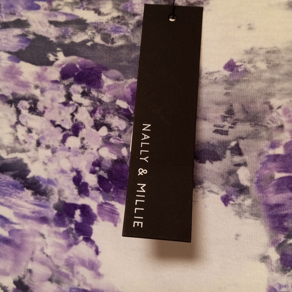 Nally & Millie purple watercolor sleeveless tank Dress size S NWT  /B19 - Picture 8 of 9